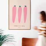 Poster printed in giclee quality with illustration of carrots