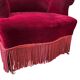 Vintage bordeaux mini armchair / children's chair with fringes