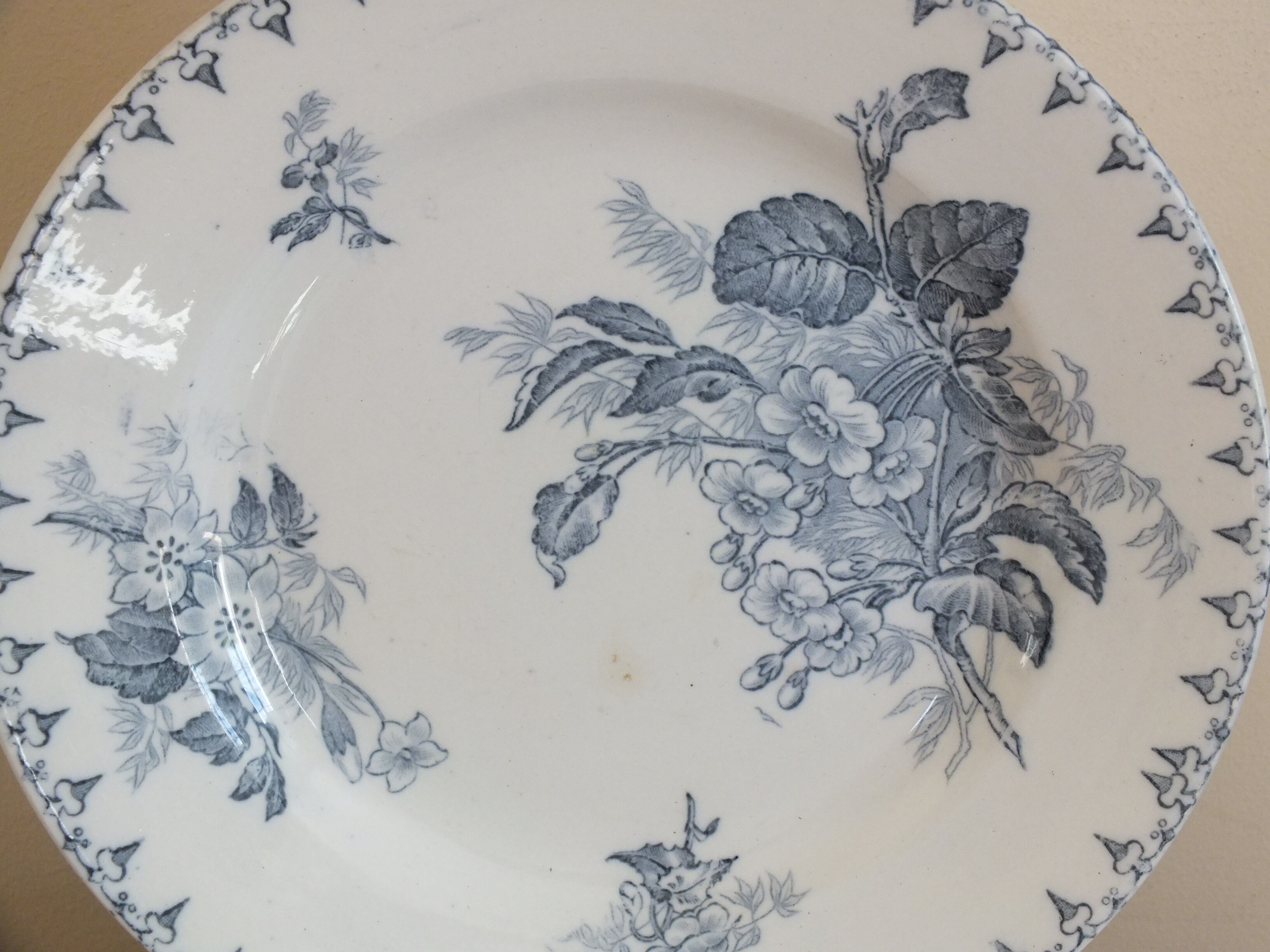 6 flat plates Sarreguemines U&C Flore - blue