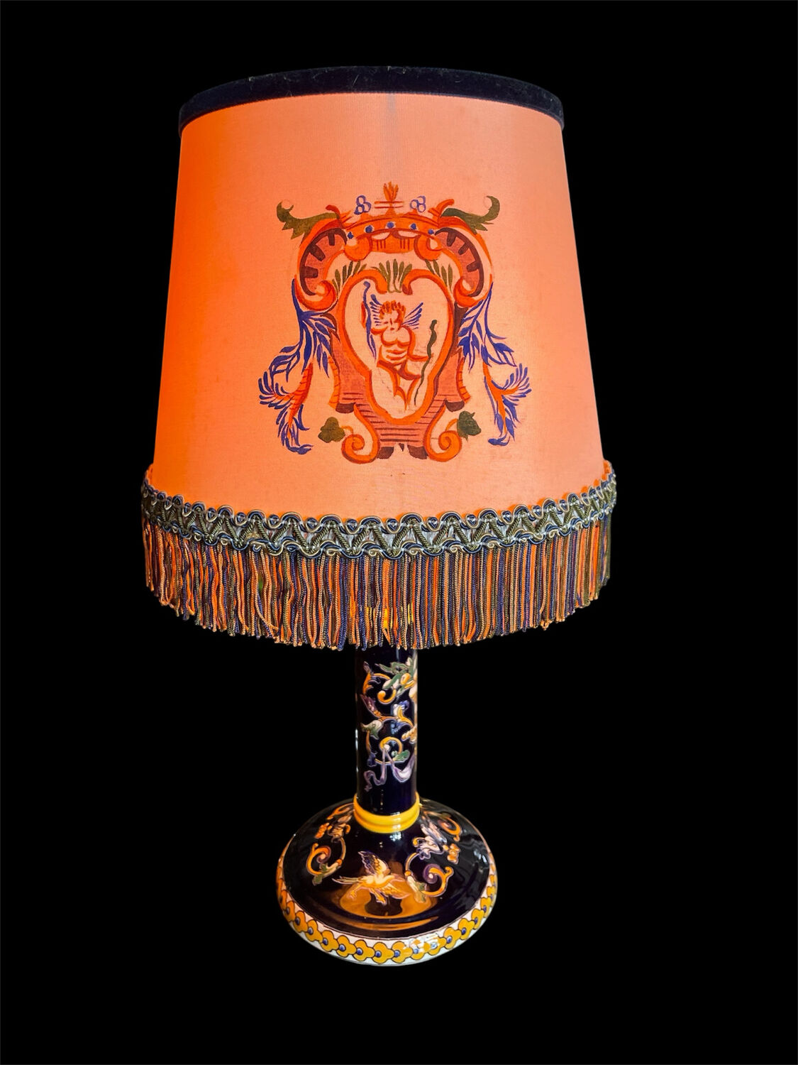 Candle holder lamp from Gien converted into a lamp,