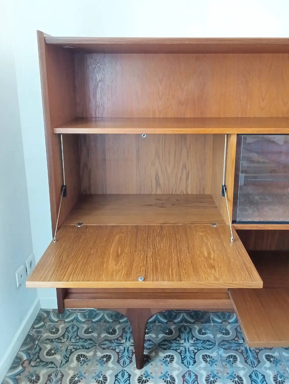 Sideboard library in Scandinavian style made of teak.