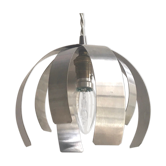 Brushed metal flower hand lamp, 70s