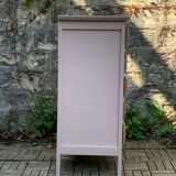 Vintage powder pink compass leg chest of drawers from the 1950s