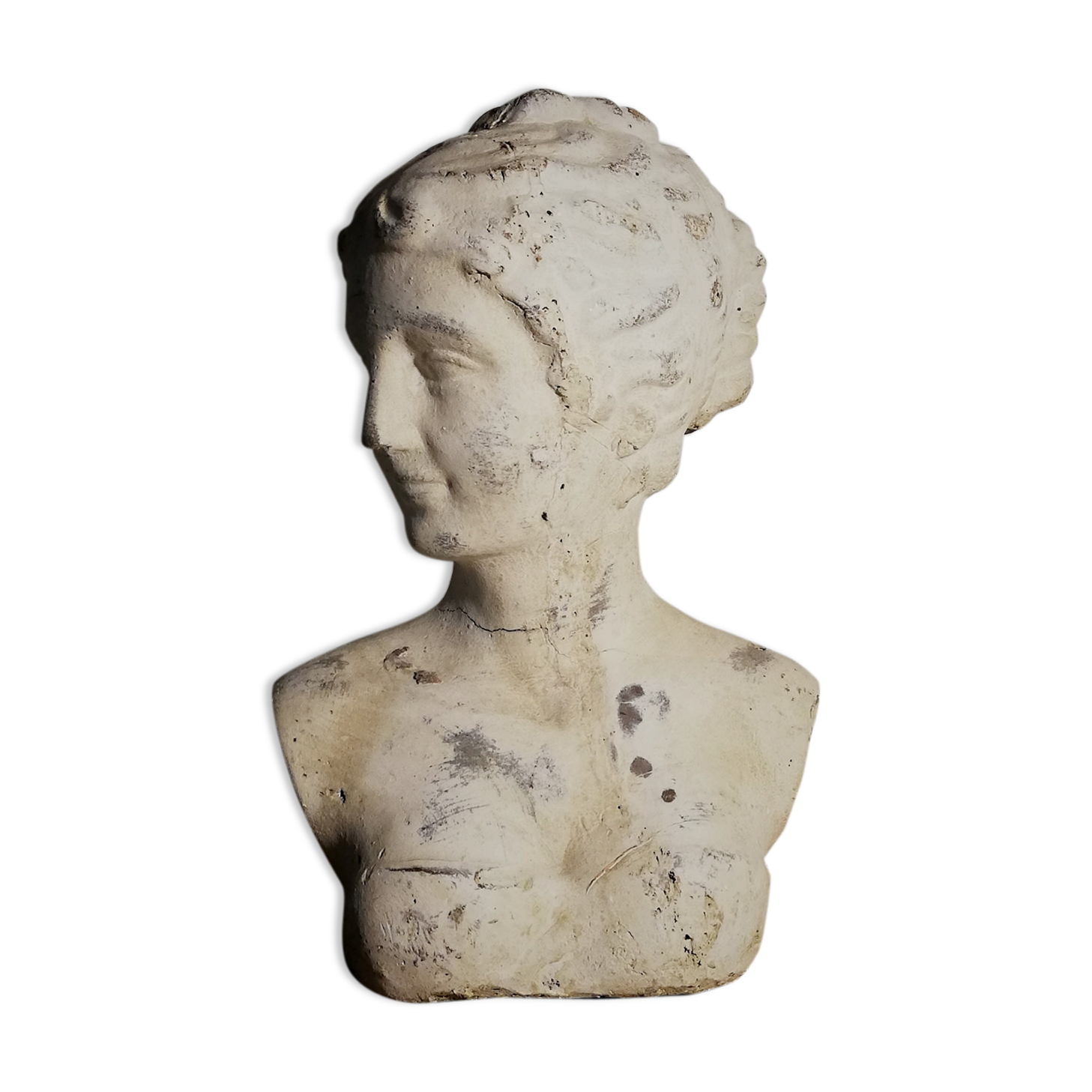 20th century plaster woman bust