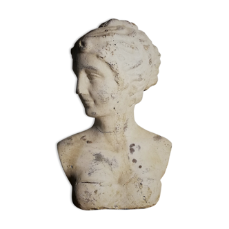 20th century plaster woman bust