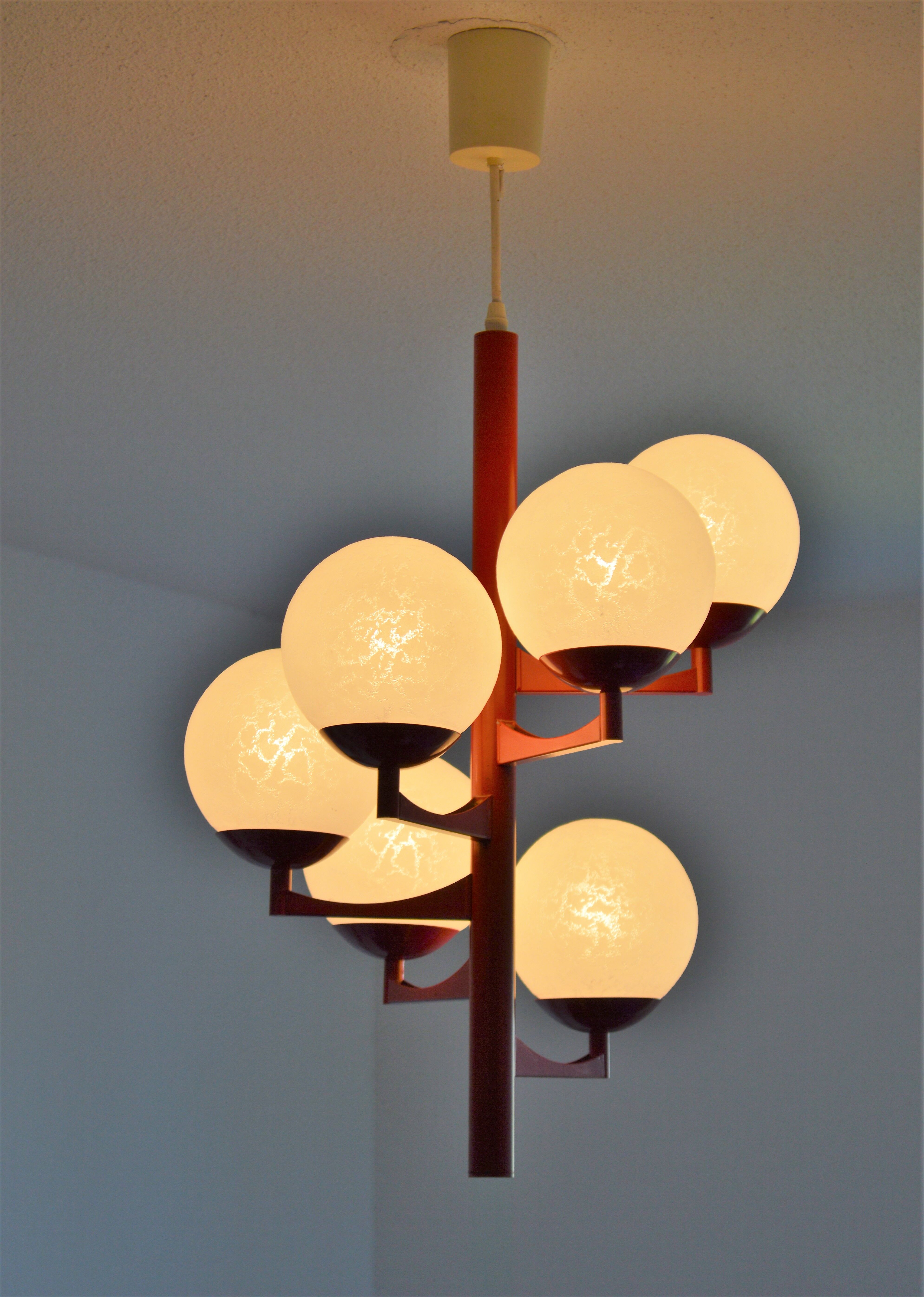 Ceiling chandelier Vintage design lamp from the 60s/70s space age