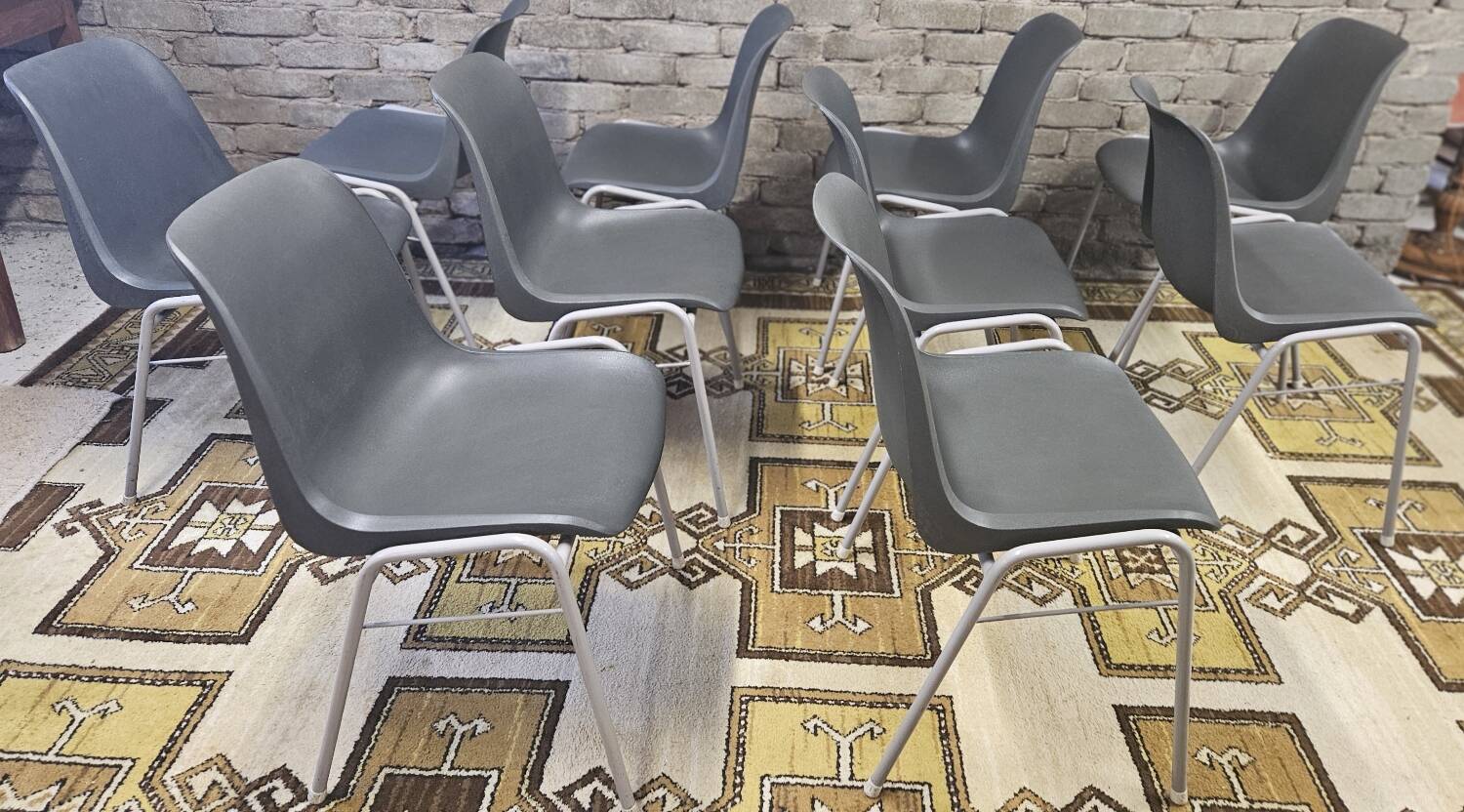 Lot of 10 Helmut Starke chairs from the 1970s