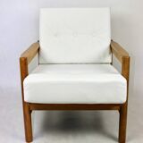 Vintage Armchair in White Ivory, 1970s