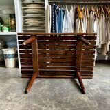Coffee table, bench in dark laminated wood