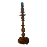 Antique carved wooden lamp 67cm