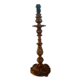 Antique carved wooden lamp 67cm
