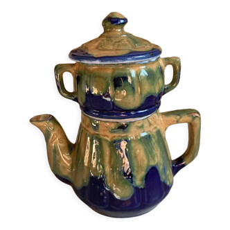 Flamed stoneware coffee pot