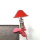 Vintage mushroom spot lamp with red metal clip