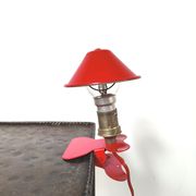 Vintage mushroom spot lamp with red metal clip