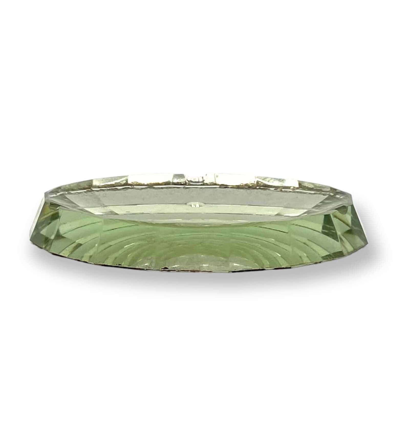 Modern mirrored crystal beveled ashtray, Italy 1940s