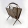 Mid-Century Modern Italian Wicker and Brass Magazine Rack, 1950