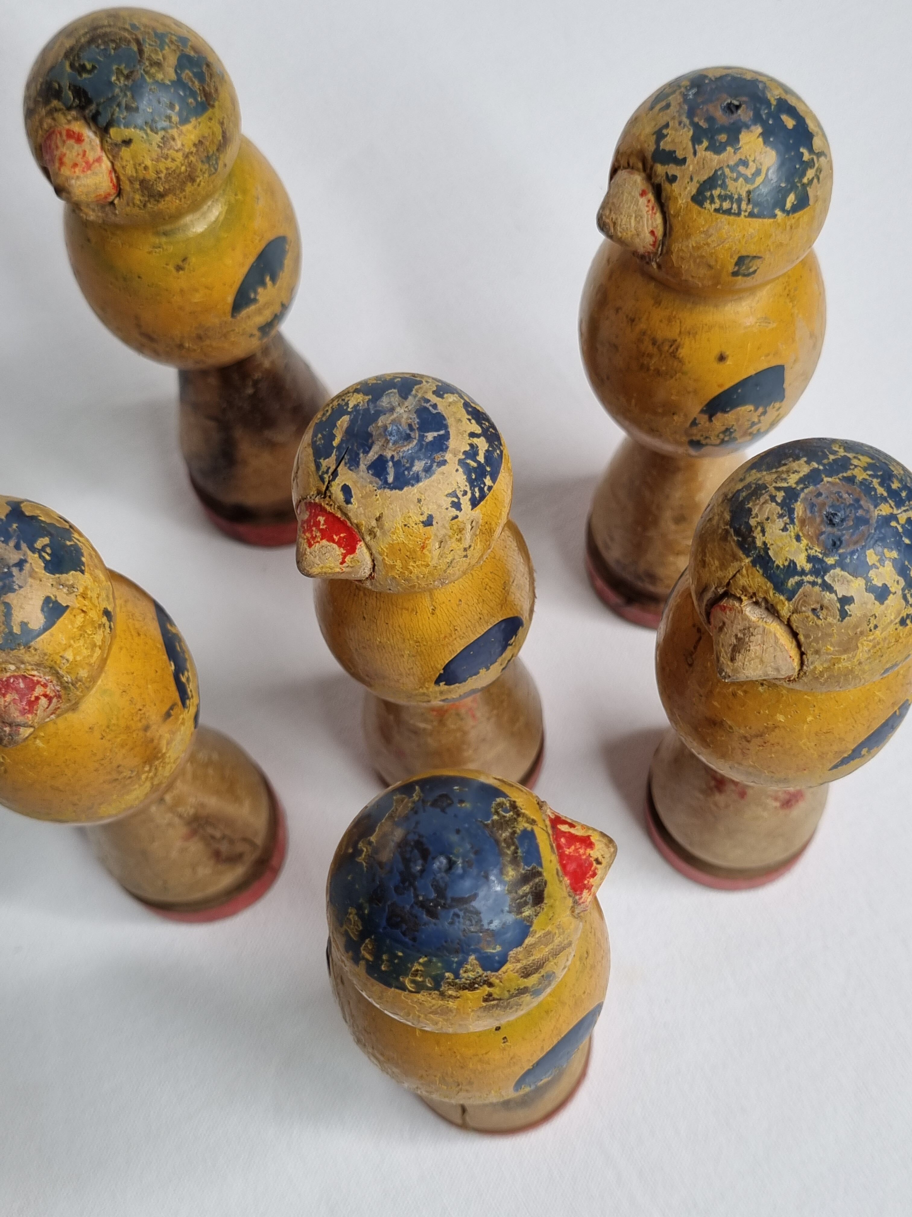 Children's bowling in painted wood