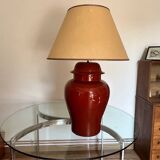 Red ceramic table lamp