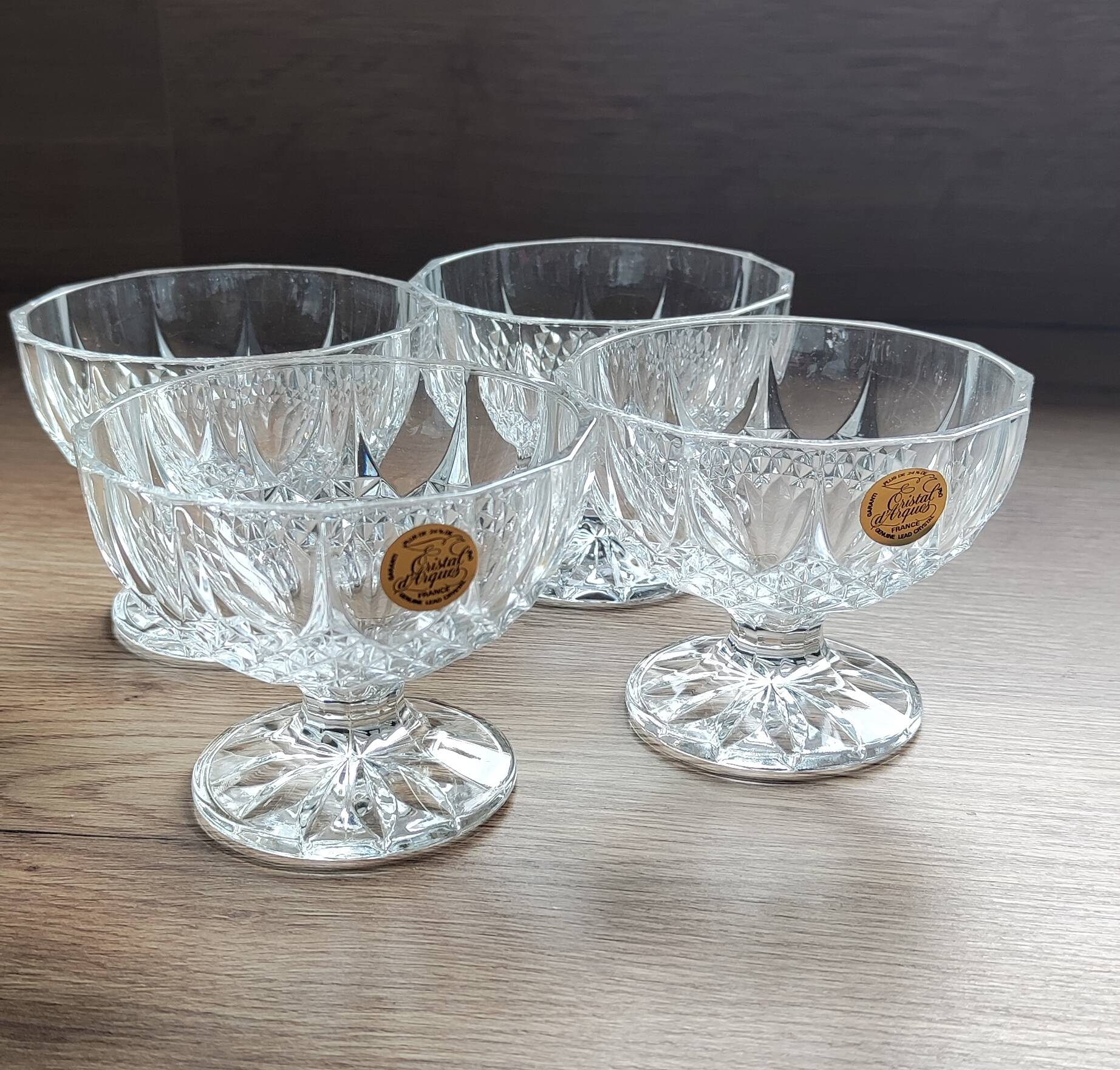 Set of 4 crystal fruit bowls