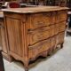 Louis XV style crossbow chest of drawers stamped in solid cherry wood