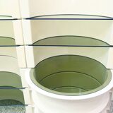 Modular plastic and glass bookcase/bar, Italy, 1970s