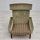 Années 1970, fauteuil danois, état d'origine, meuble velours, tissu de laine tissé, bois de teck.