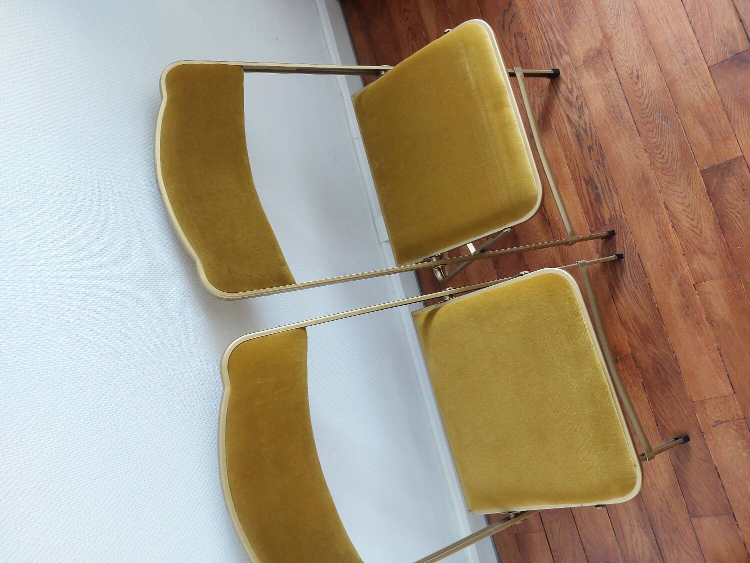 Lot de 2 chaises pliantes en velours