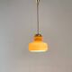 Mid-century brass & glass pendant light, 1970s