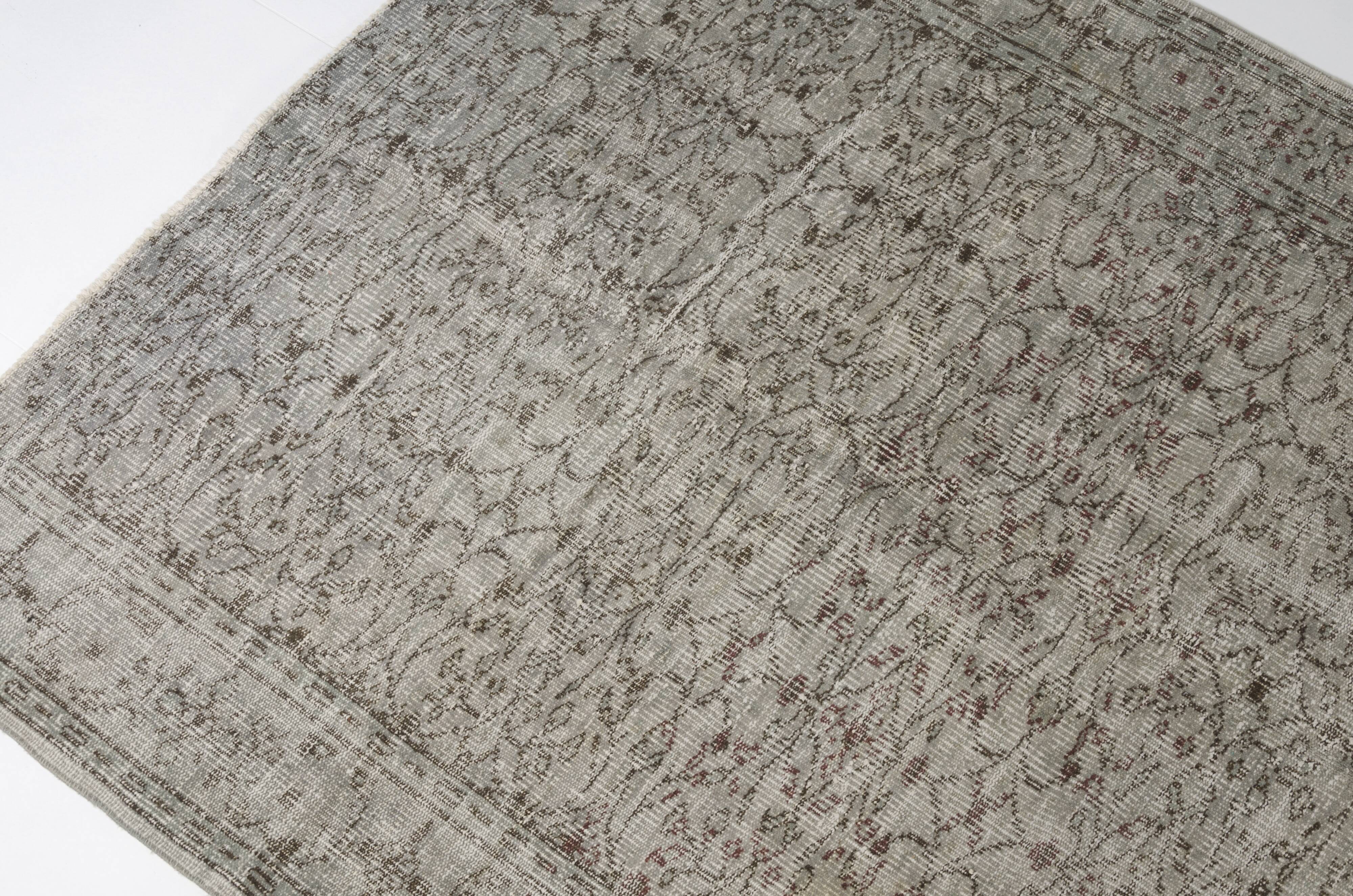 Grey Vintage Antique Wool Rug sku2384