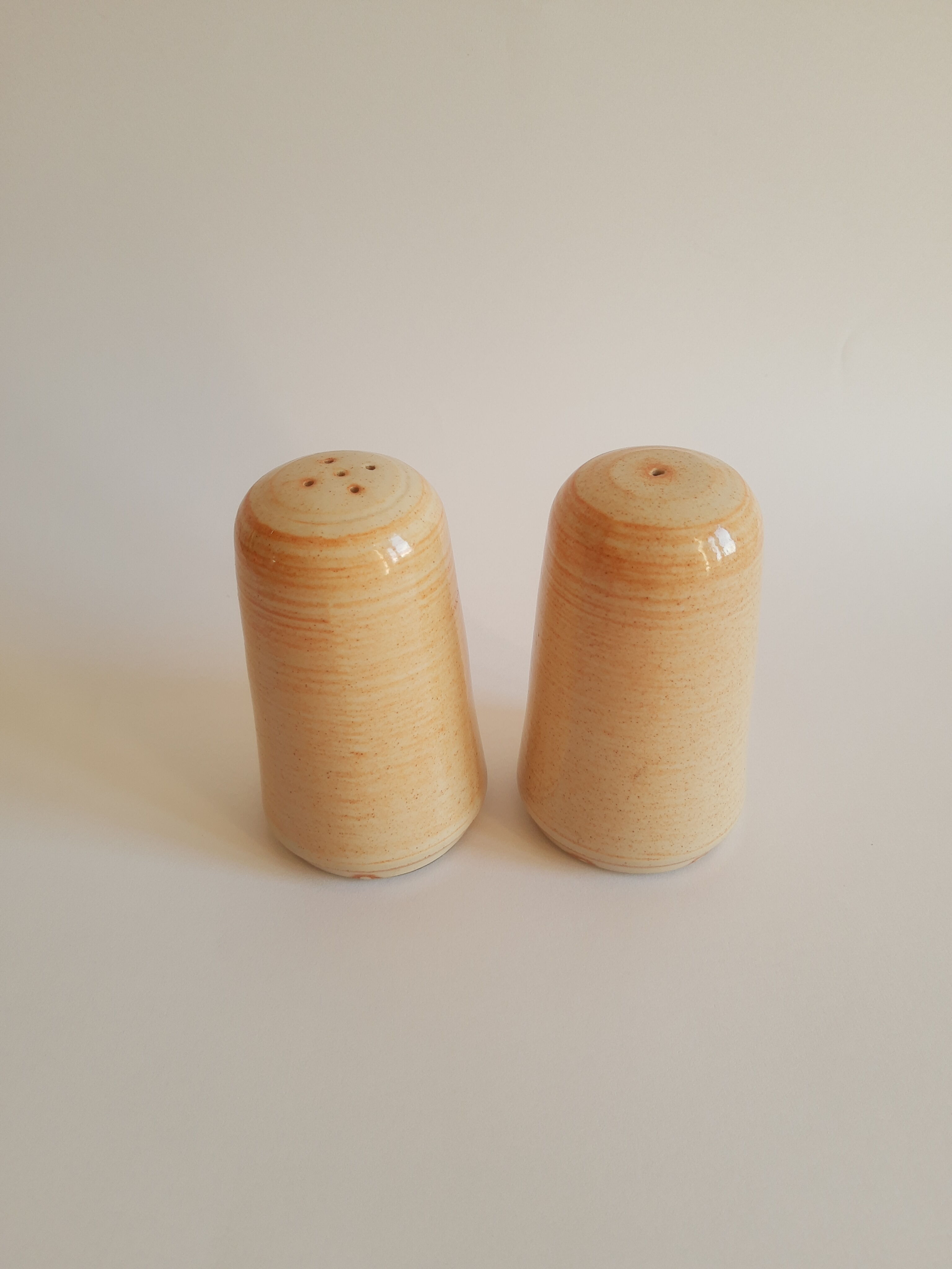Vintage stoneware salt and pepper shaker set
