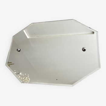 Octagonal beveled mirror