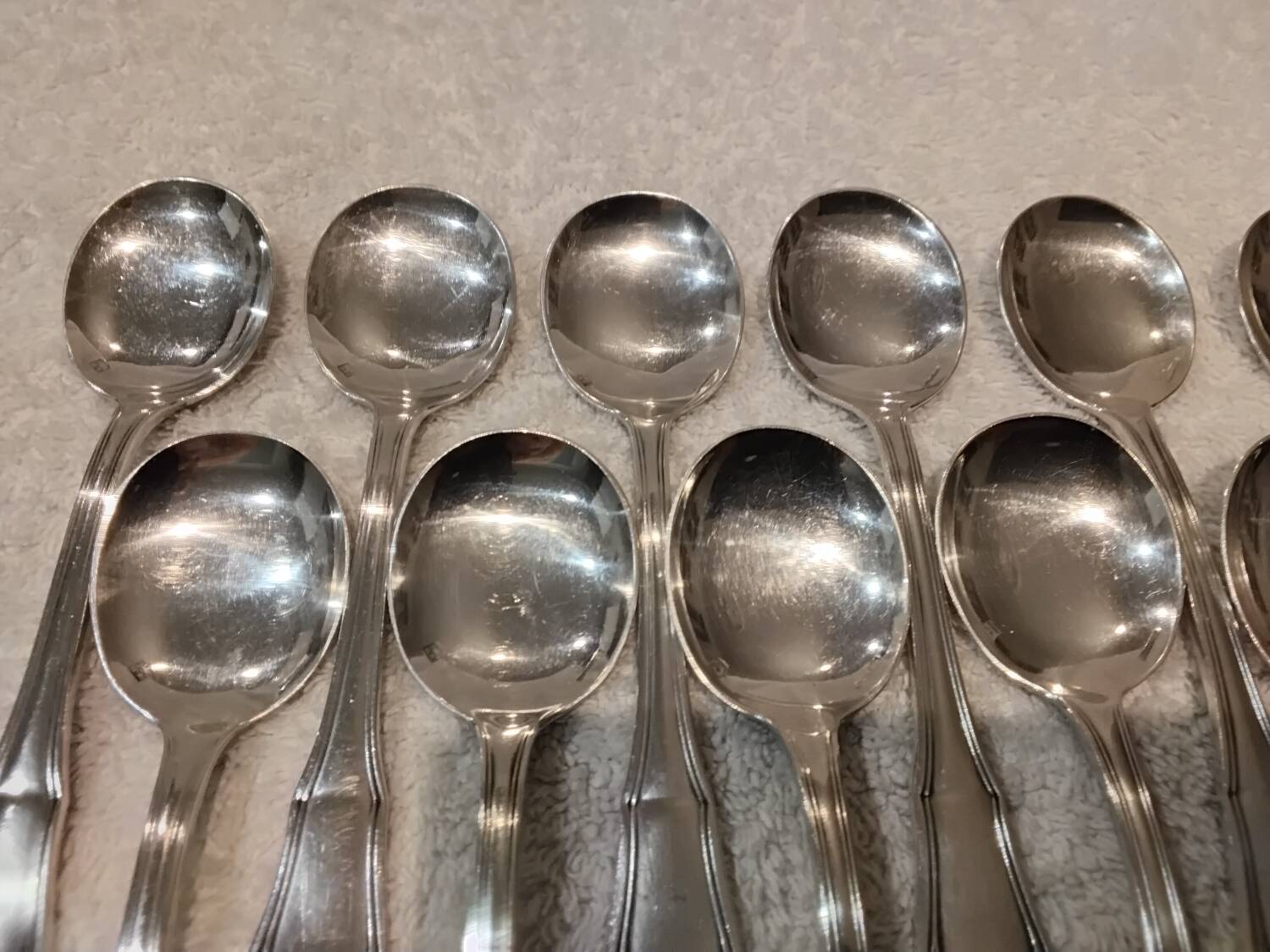 12 silver-plated ice cream scoops, goldsmith Boulenger Regence Berry