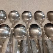12 silver-plated ice cream scoops, goldsmith Boulenger Regence Berry