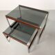 Lot de 2 tables gigognes Fristho de design hollandais avec plateau en verre fumé, années 1960