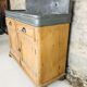 Old vanity unit sink wood zinc 19th