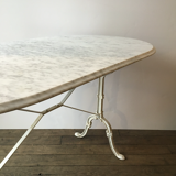 White marble bistro table