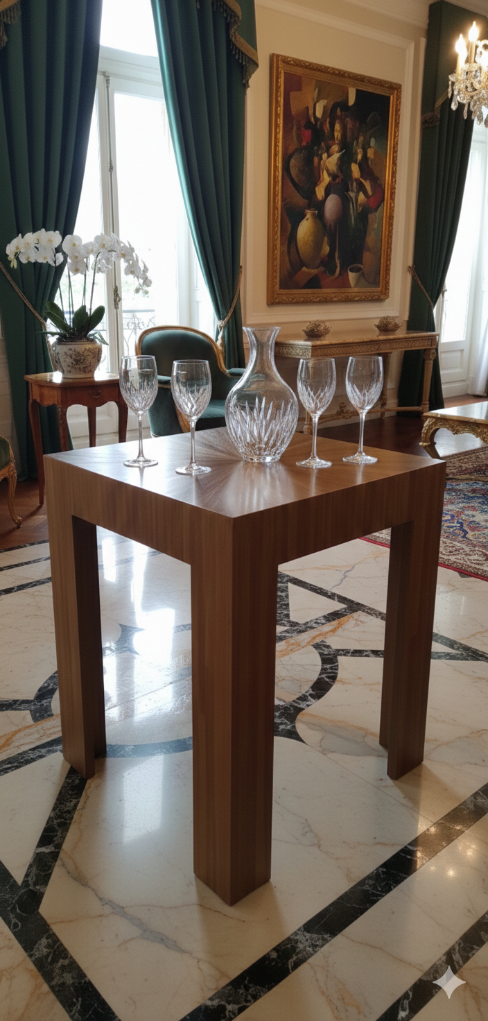 Wood marquetry table Benoît Cazes 2023 - Art Deco reissue JM Frank