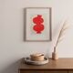 Red abstract painting signed Eawy