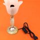 1970s Tulip table lamp Onyx stone and brass Tulip shaped lampshade