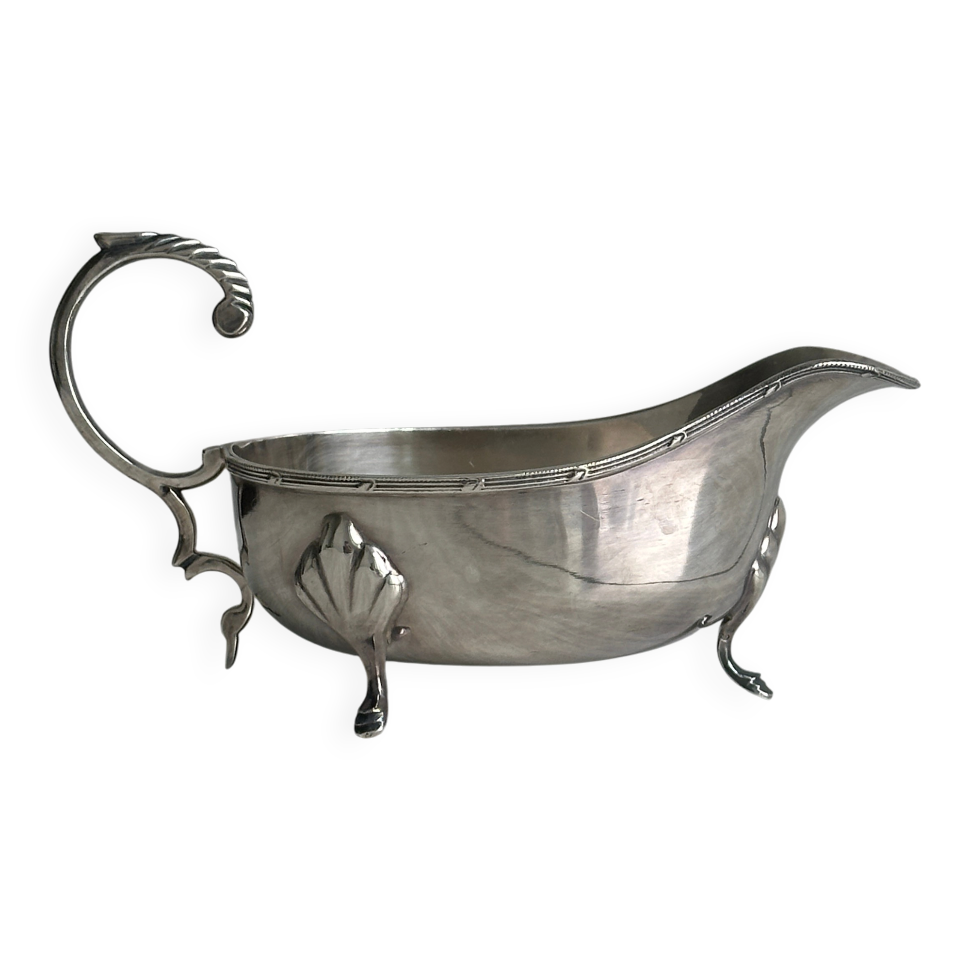 Antique silver-plated sauceboat