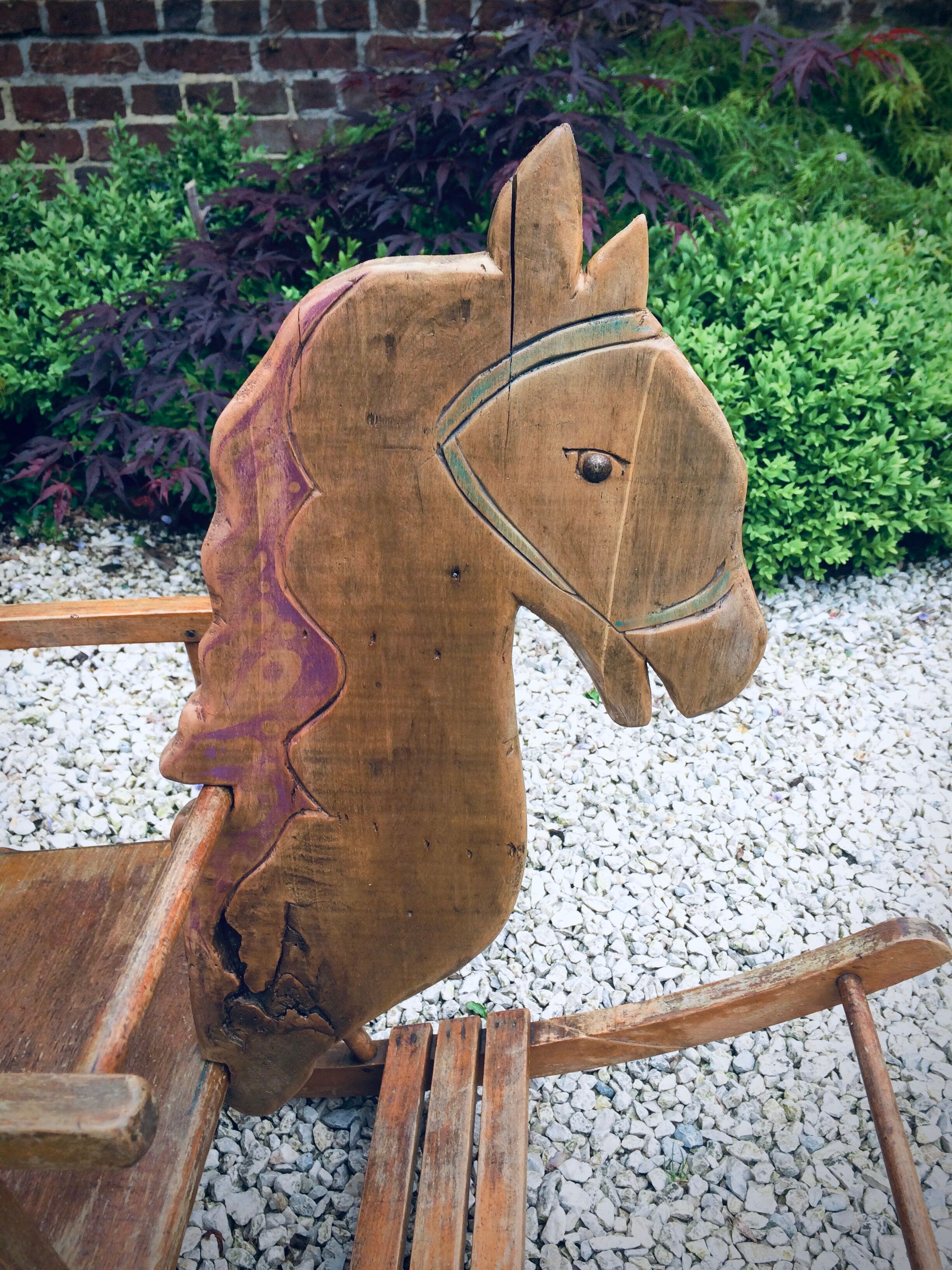 Child rocking horse wooden