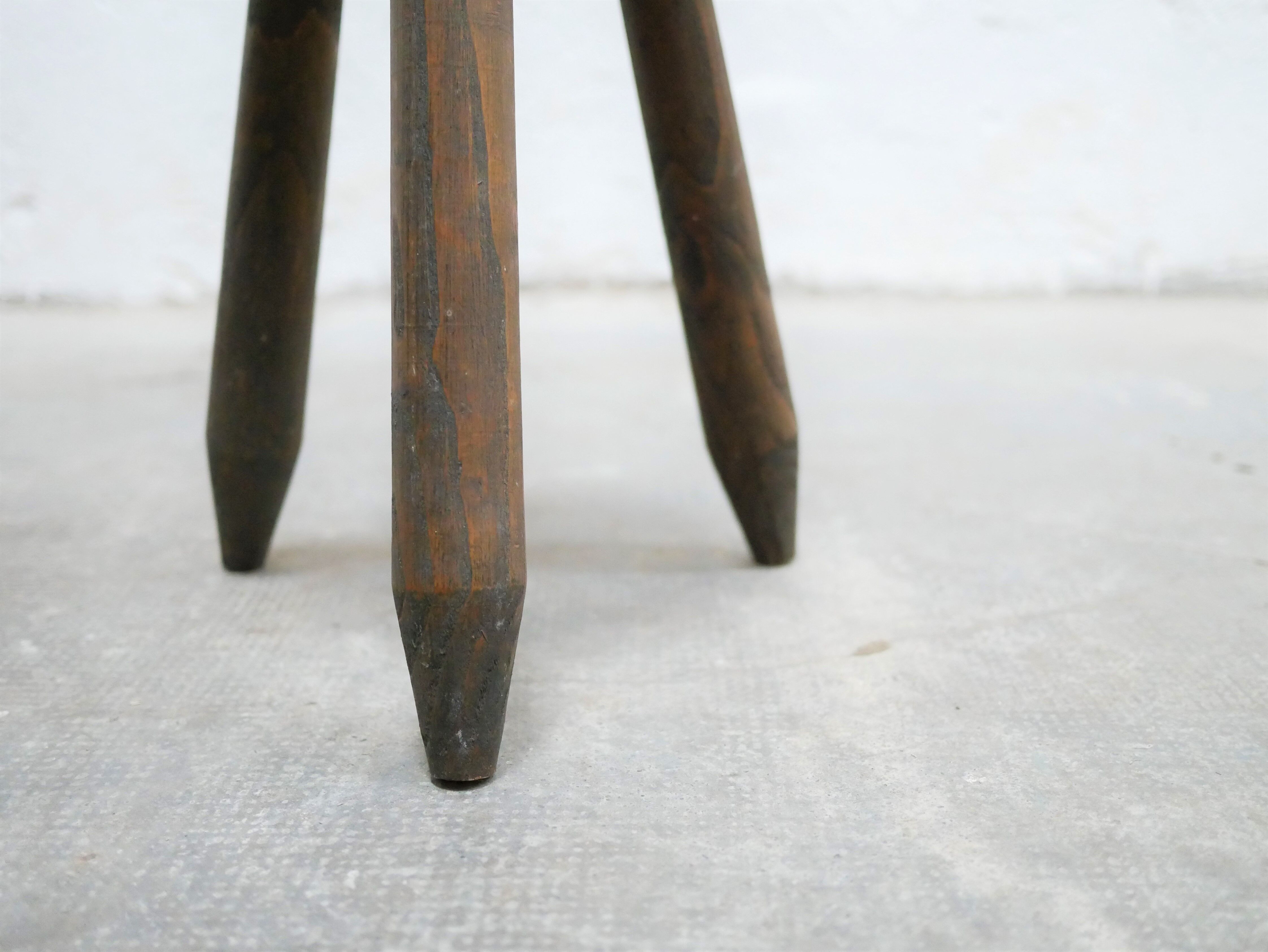 Vintage wooden tripod stool