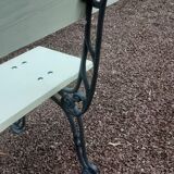 Garden bench with old cast-cast-or-cast-or-cast foot