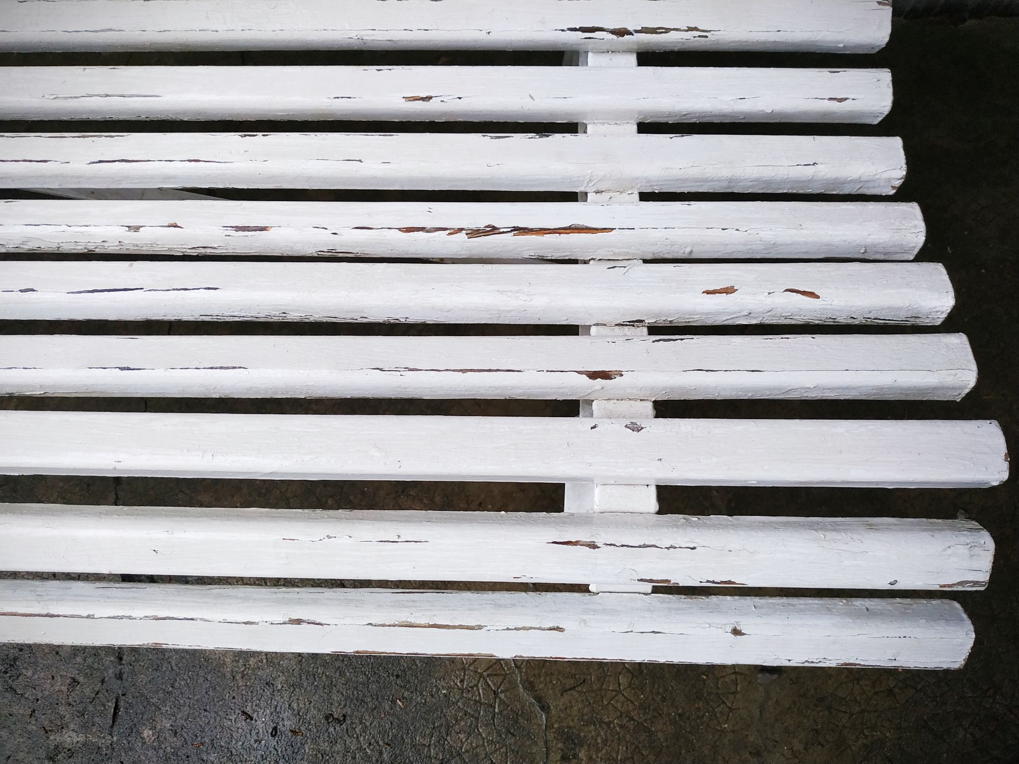 Vintage slatted garden bench
