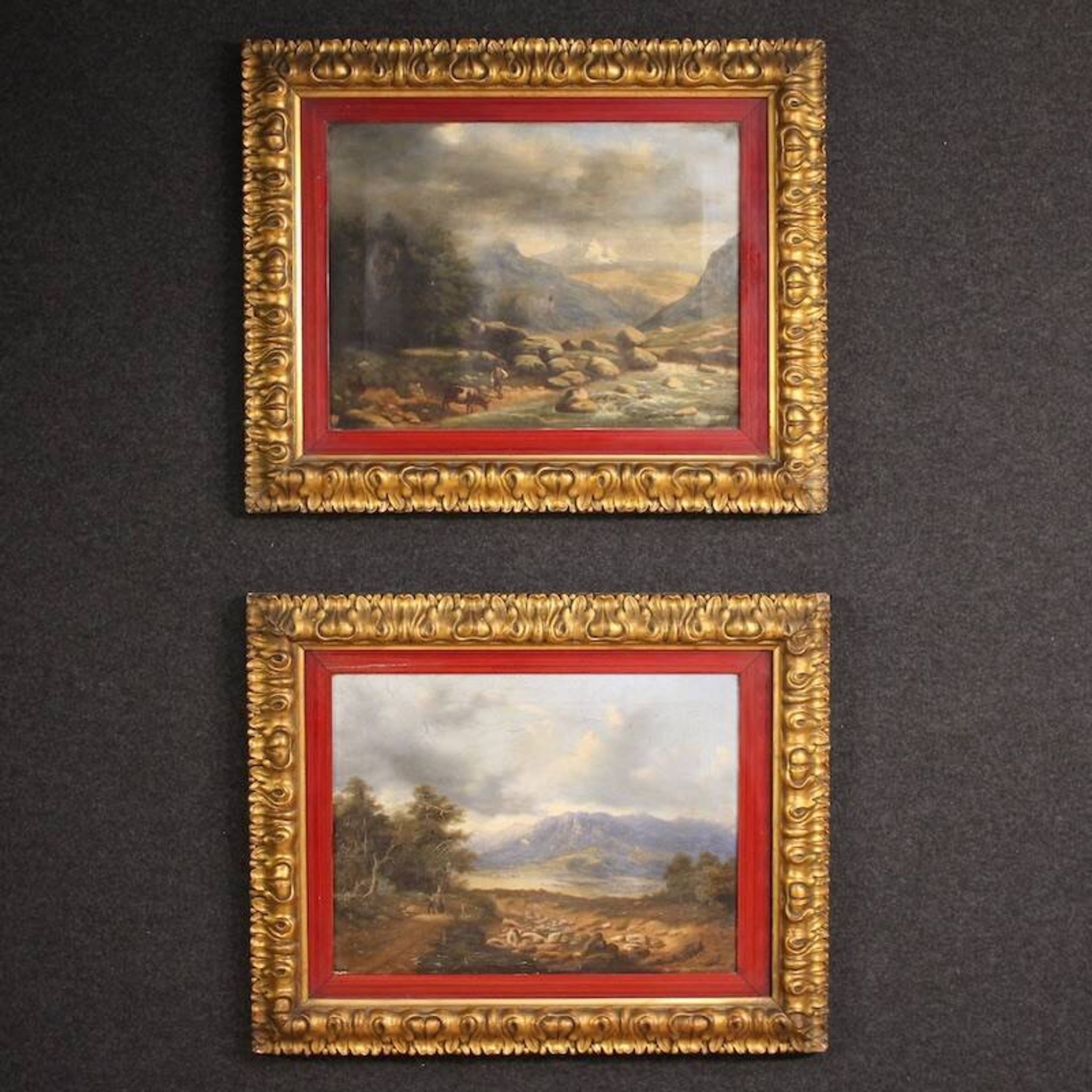 Italian painting, landscape signed and dated 1846
