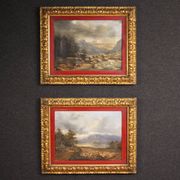 Italian painting, landscape signed and dated 1846