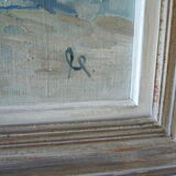 Ancient painting painted on cardboard bouquet of flowers in a vase