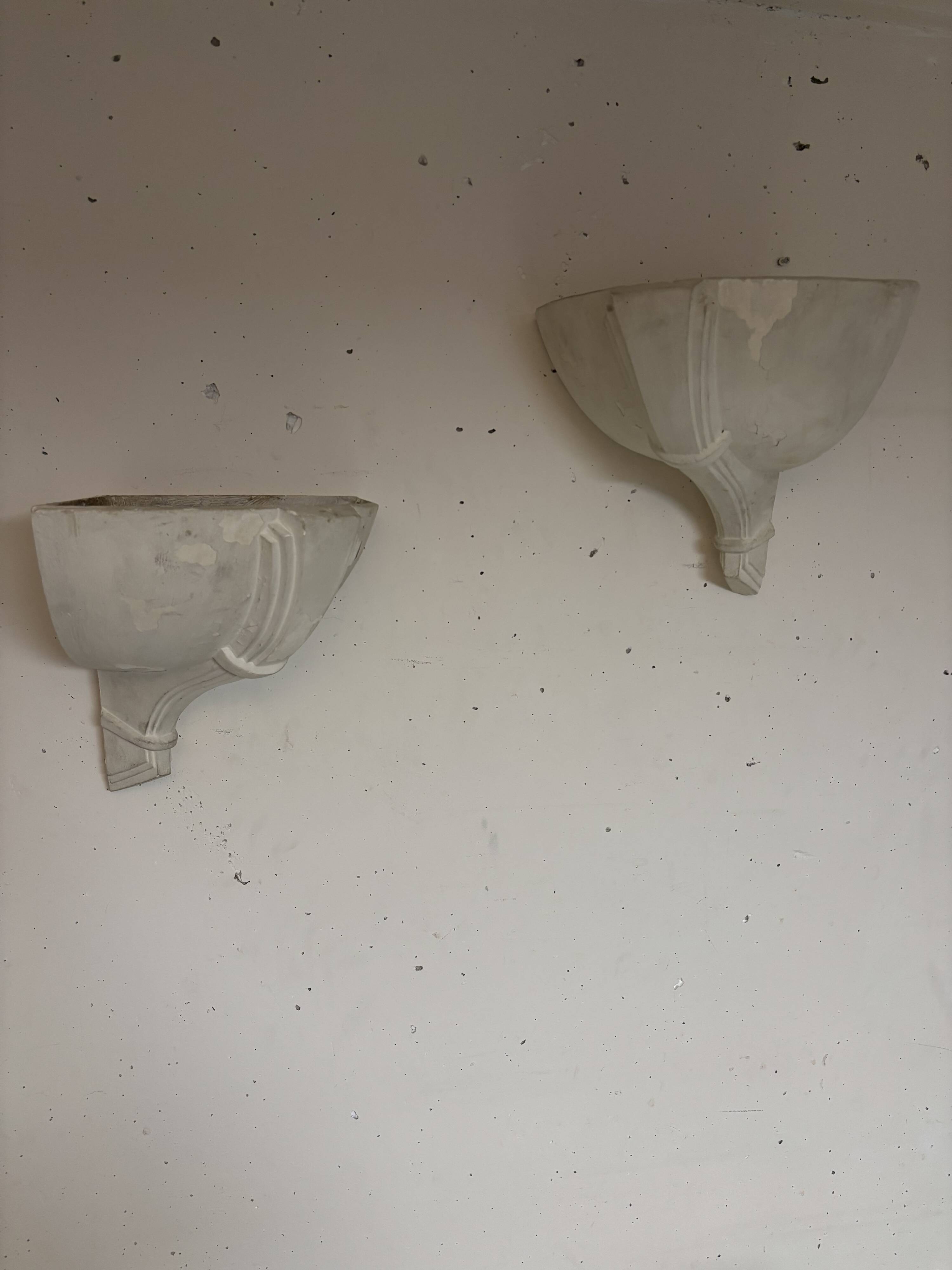 1940 plaster corner sconces