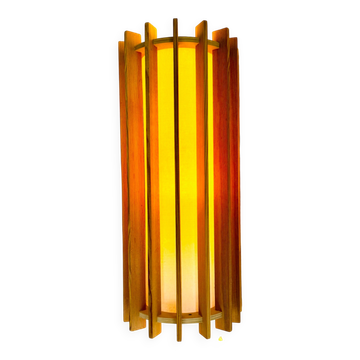 Lampe murale cylindrique Tema en pin par Ib Fabiansen pour Fog & Mørup, Danemark, années 1960.