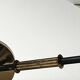 2 double wall lights in brass and white opaline glass, Arlus design 1950